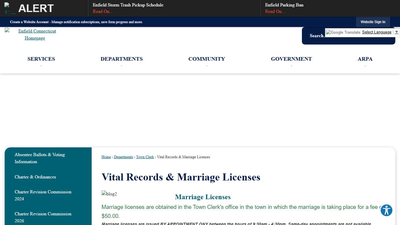 Vital Records & Marriage Licenses Enfield, CT - Official Website